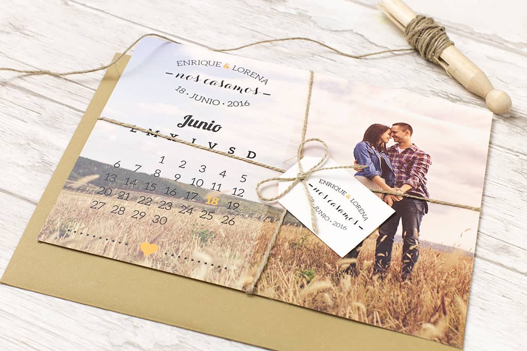 INVITACIÓN DE BODA CALENDARIO