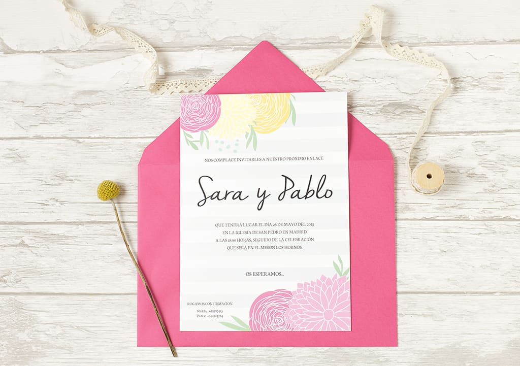 Invitacion boda flowers always yours