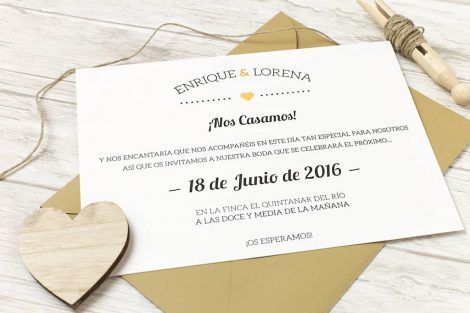 INVITACI&Oacute;N DE BODA OTO&Ntilde;O ALWAYS YOURS - COLECCI&Oacute;N MINIMAL