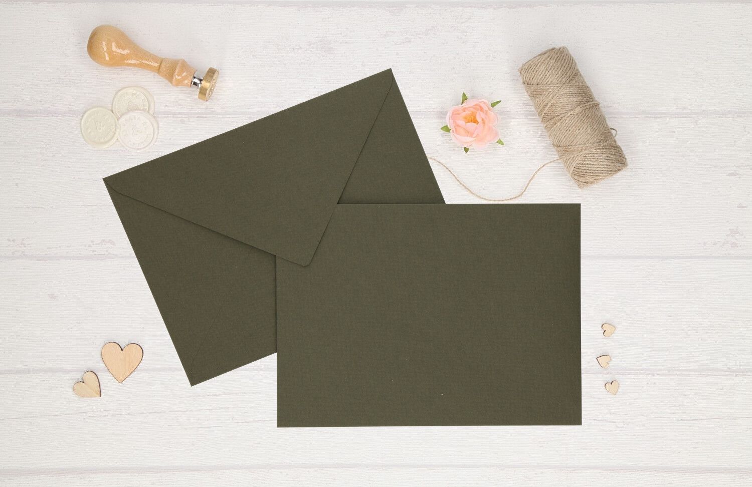 SOBRES PREMIUM ALWAYS YOURS VERDE OLIVA PAPEL ACUARELA SOBRES DE LUJO