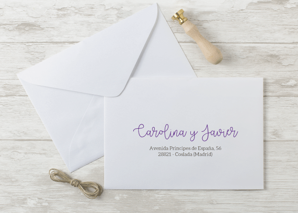 Personalizacion sobres boda a color Personalizacion sobres boda a color