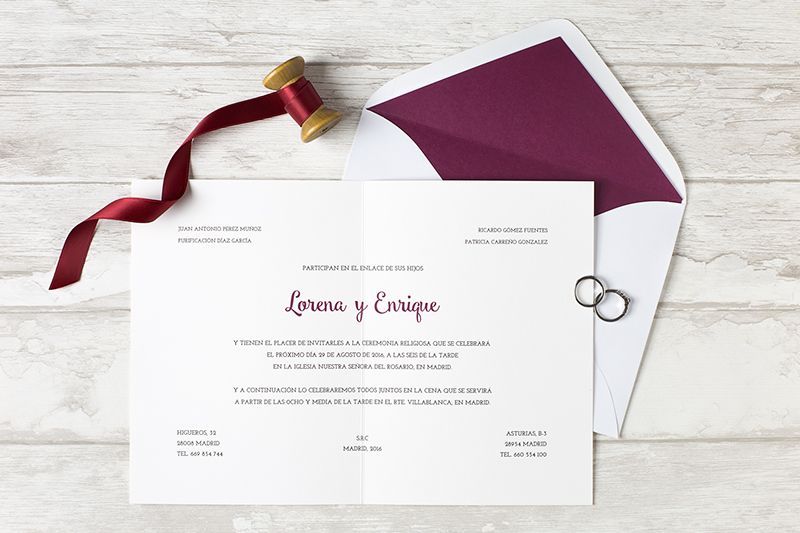 INVITACIÓN DE BODA LORENA